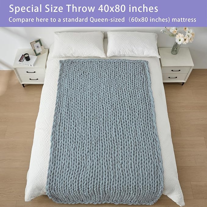 Bigacogo Chunky Knit Throw Blanket - Image 5