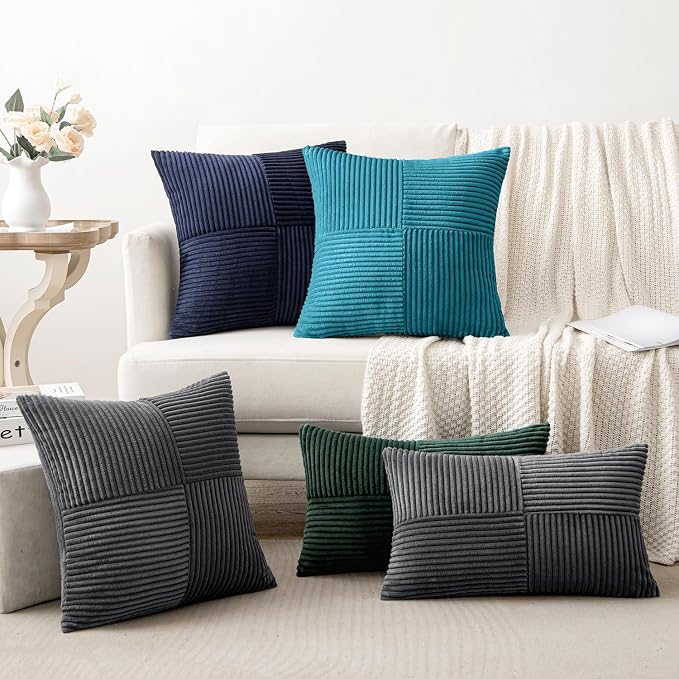 MIULEE Grey Decorative Lumbar Throw Pillow Covers 12x20 Inch - Image 5