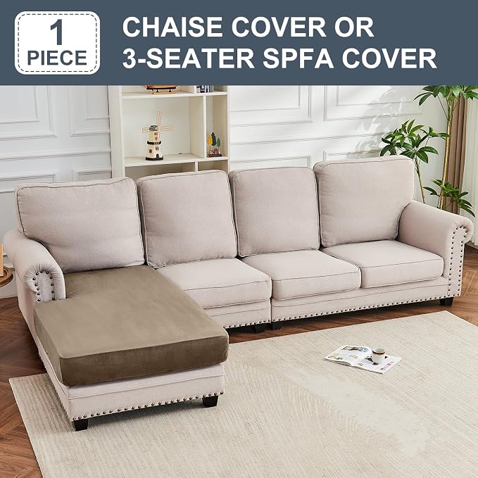 Couch Cover Velvet Chaise Cushion Cover - Image 3