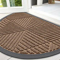 Smiry Half Circle Front Door Mat Outside Entrance, Heavy Duty Sturdy Natural by Smiry
