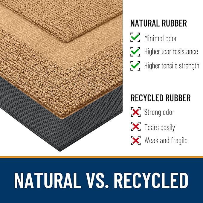 OLANLY Half Circle Front Door Mat Outside 59x34 All-Season Rubber Doormat | - Image 3
