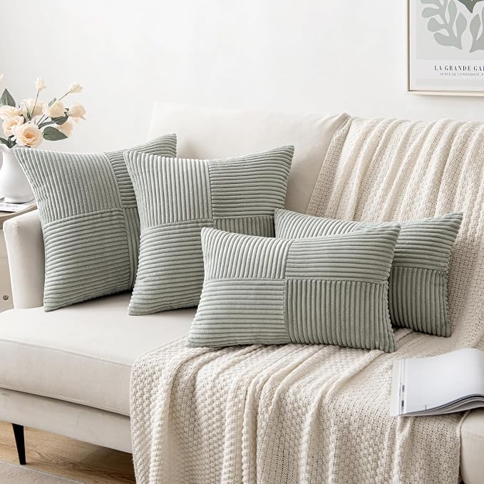 MIULEE Silver Grey Decorative Throw Pillow Covers 18x18 Inch - Image 4