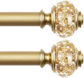 2 Pack Curtain Rod 32 to 58 Inches, USFOOK 7/8 Inch Telescoping Splicing by USFOOK
