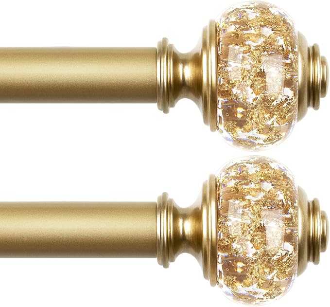 2 Pack Luxury Gold Curtain Rods by USFOOK