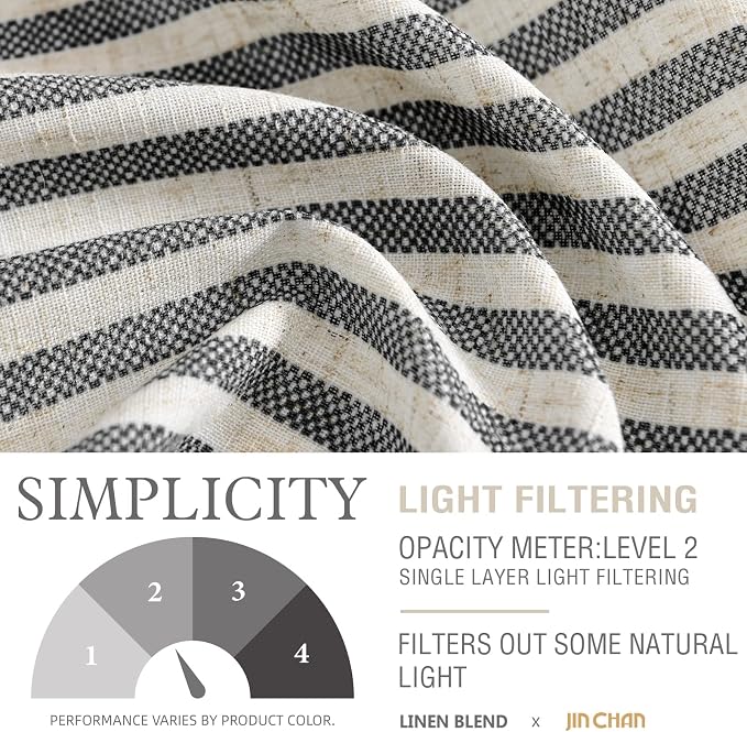 jinchan Linen Stripe Curtain Valance - Image 6