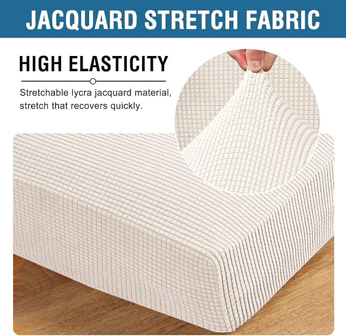 H.VERSAILTEX Stretch Couch Cushion Covers Individual Seat Sofa Chair Slipcovers - Image 4