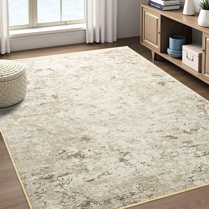 Toneed Abstract Area Rug Modern Washable Rug Soft Non Slip Rug Low Pile - Image 2