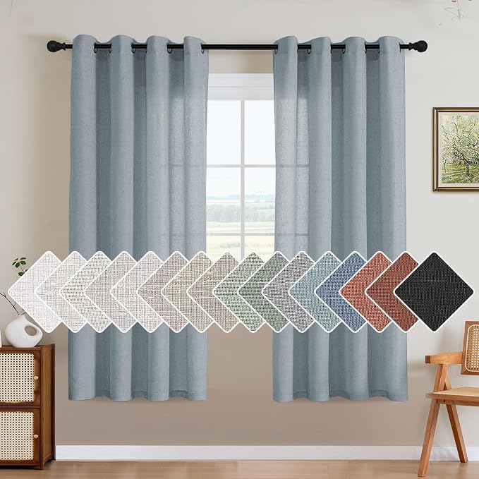 H.VERSAILTEX Linen Curtains Home Decorative Nickel Grommet Curtains Privacy by HVERSAILTEX