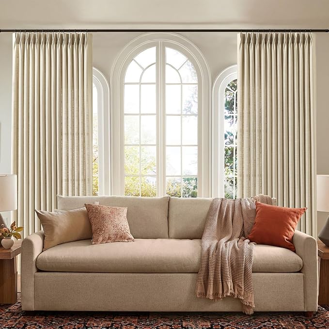 Extra Wide Pinch Pleated Linen Curtains - Image 5