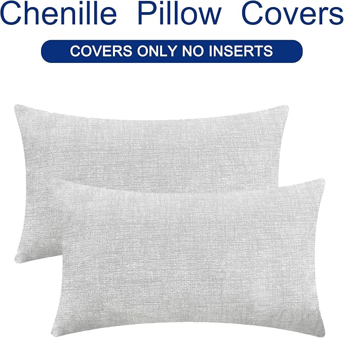 CaliTime Throw Pillow Covers Decorative 16 X 26 Inches Pack of 2 Cozy Chenille - Image 6