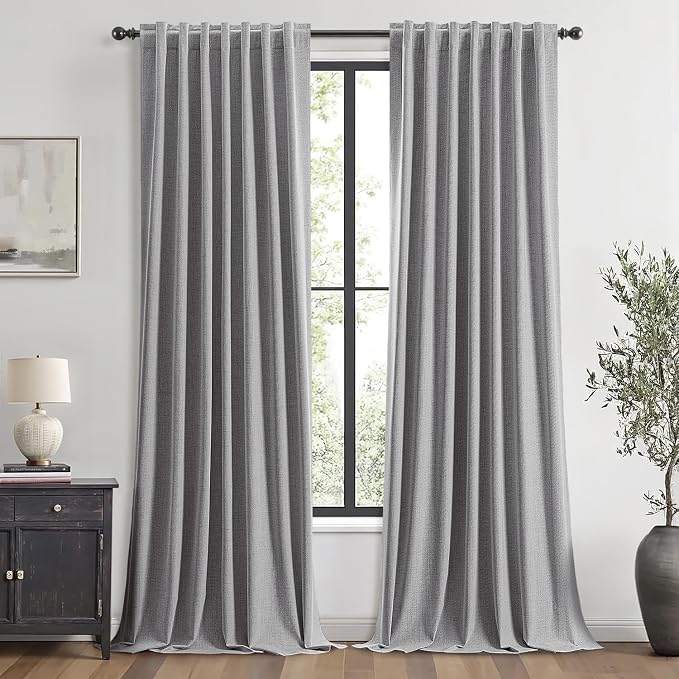 MIULEE 100% Blackout Linen Curtains by MIULEE