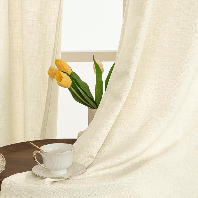 Light Filtering Linen Curtains 54 Inch Long - Image 3