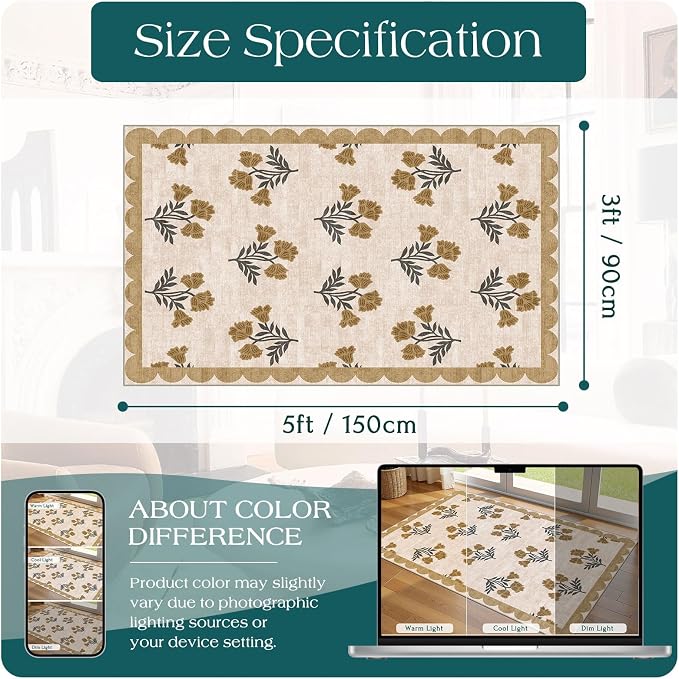 3x5 Floral Entry Rug - Image 2