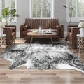 AROGAN Western Decor Faux Fur Cowhide Rug, 4.6 x 5.2 Feet Premium Animal Skin by AROGANAREARUG