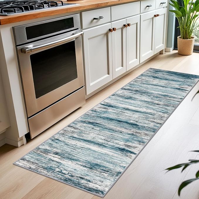 KOZYFLY Modern Abstract Runner Rug, 2x7 Kitchen Rugs Non-Slip Washable Soft - Image 3