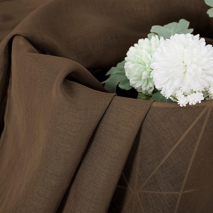 Tollpiz Short Sheer Curtains Linen Textured Bedroom Curtain Sheers Light - Image 6