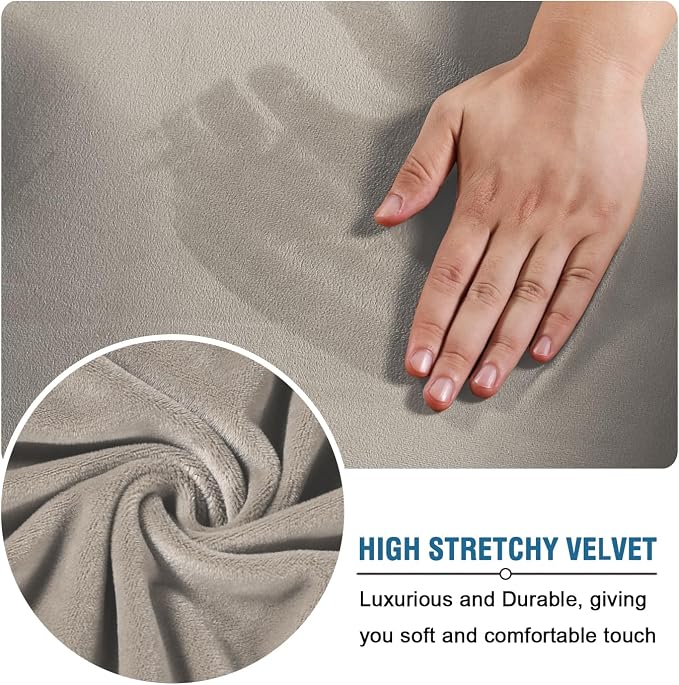 H.VERSAILTEX Wingback Chair Covers Velvet Plush Wing Chair Slipcover 1 Piece - Image 3