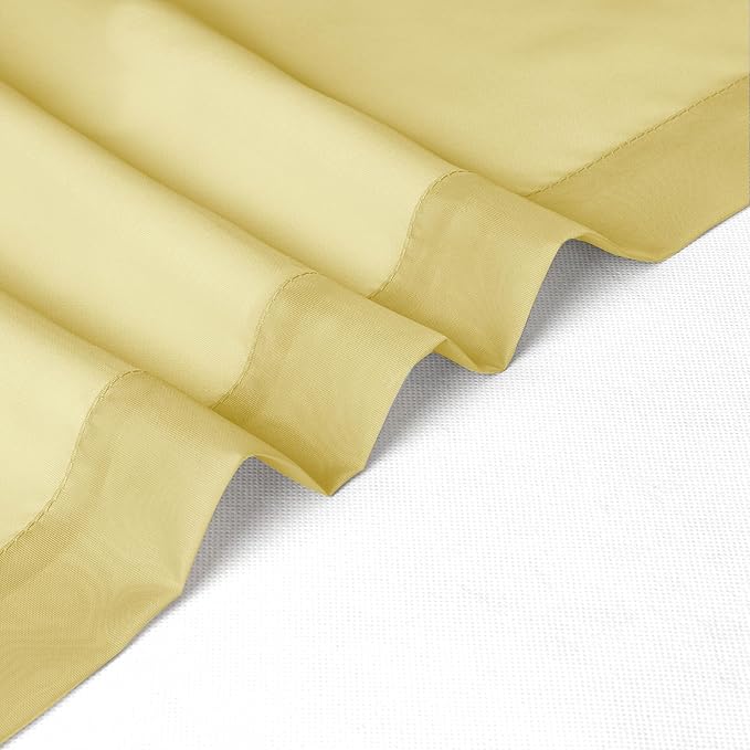 Chyhomenyc Mustard Yellow Short Sheer Curtains 24 inch Length, Light Filtering - Image 9