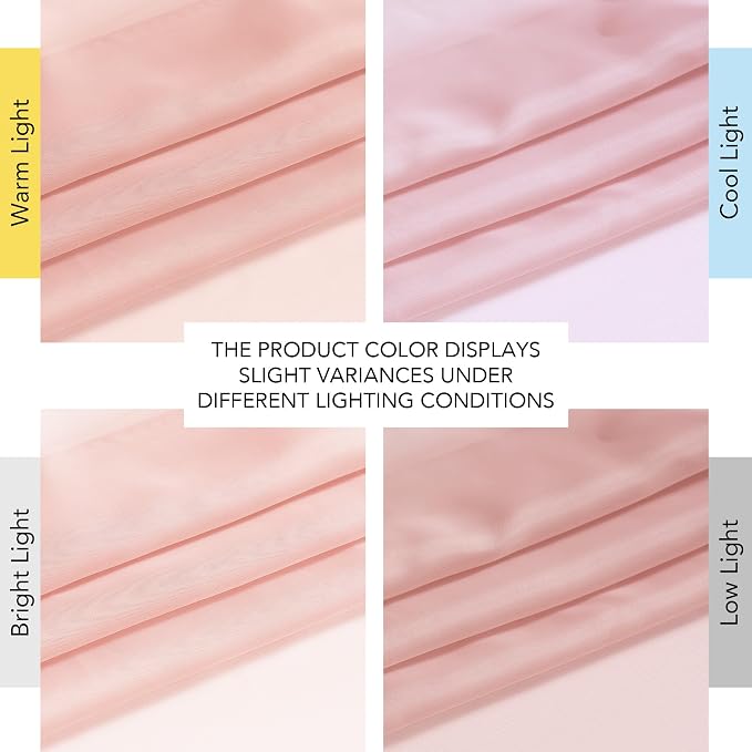 NICETOWN Light Pink Sheer Curtains 96 inches Long, Grommet Voile Sheer Textured - Image 7