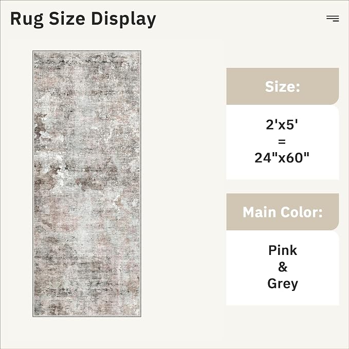 Runner Rug 2x5 Washable Non-Slip Kitchen Runner Rugs - Image 5