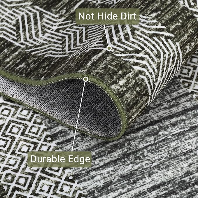GarveeHome Modern Geometric Area Rug 2x3 Distressed Bordered Washable Non Slip - Image 4