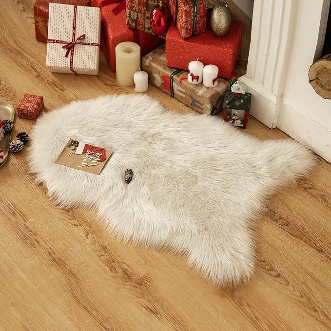 MIULEE Luxury Super Soft Fluffy Area Rug Faux Fur Sheepskin Rug Decorative - Image 6