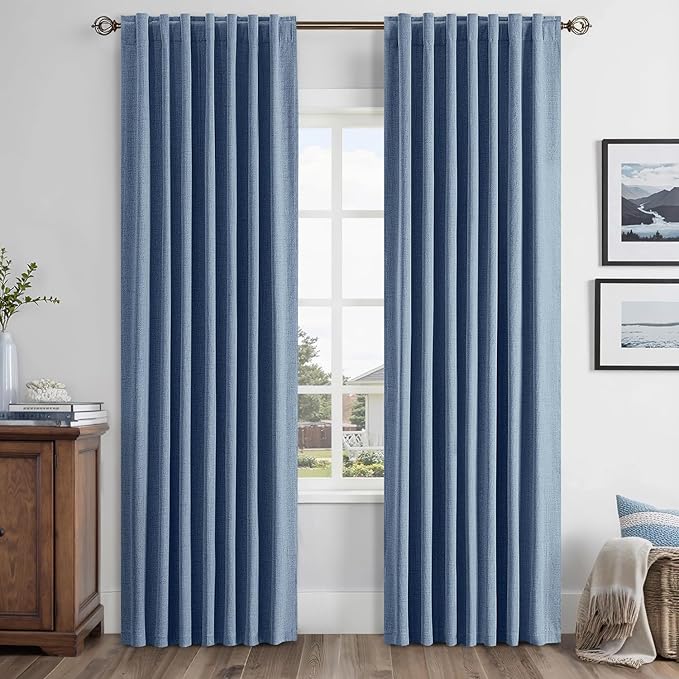 MIULEE 100% Blackout Linen Curtains by MIULEE