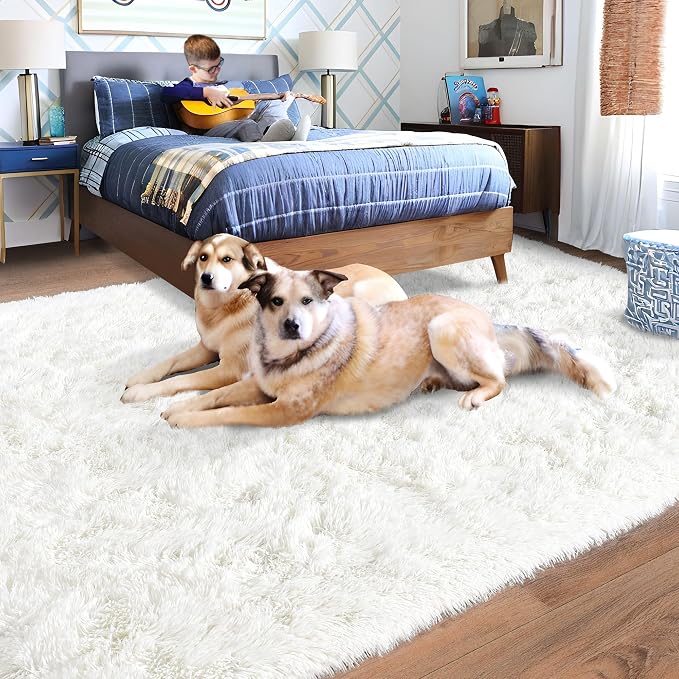 Rugs for Living Room 6x9, Soft Shaggy Modern Shag Area Rug for Bedroom - Image 3