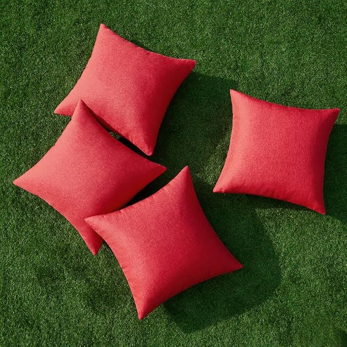 MIULEE Pack of 4 Decorative Solid Waterproof Throw Pillow Covers Linen Garden - Image 4