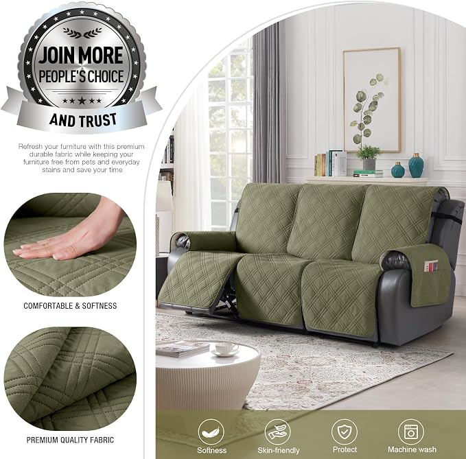 TAOCOCO 100% Waterproof Recliner Sofa Cover, Non Slip Split Couch Covers - Image 3