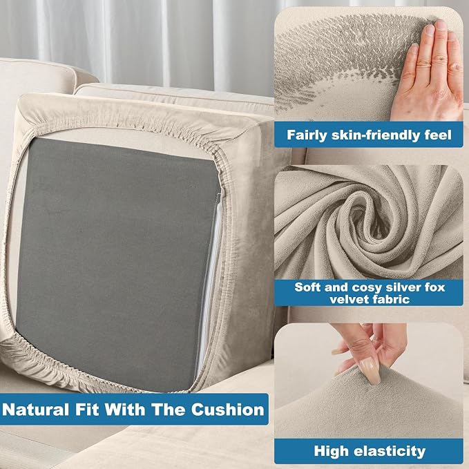Couch Cover Velvet Chaise Cushion Cover - Image 6