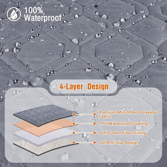 VANSOFY Waterproof Recliner Couch Covers, Sofa Covers 1-Piece Washable - Image 7