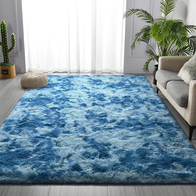 Deerhoo Large Shag Area Rugs 8 x 10, Tie-Dyed Plush Fuzzy Rugs - Image 2