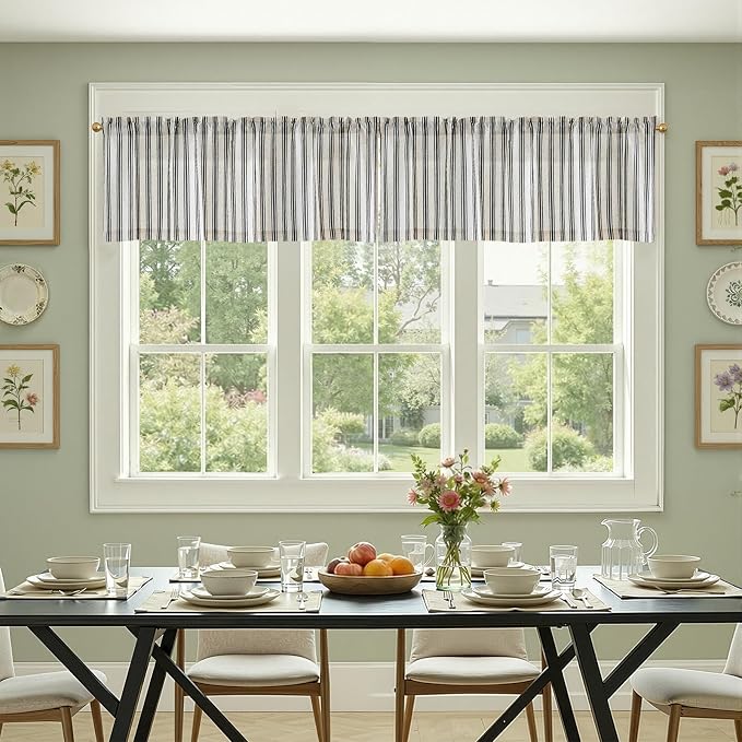 jinchan Linen Striped Valance Window Treatment - Image 4