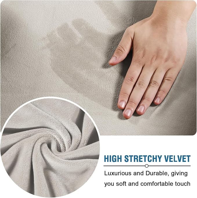 H.VERSAILTEX Modern Velvet Plush 4 Piece High Stretch Sofa Slipcover Sofa Cover - Image 5