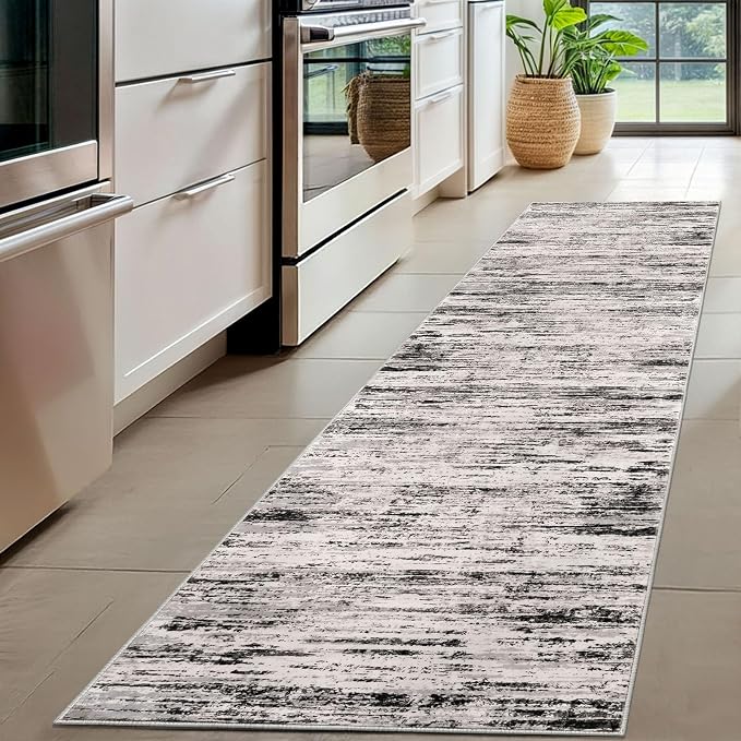 Lansny Modern Abstract Hallway Runner Rug - Image 2