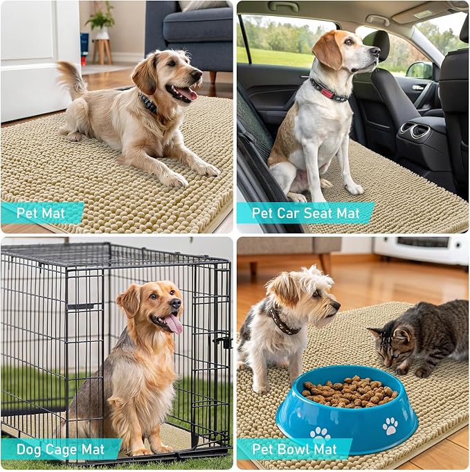 OLANLY Dog Door Mat for Muddy Paws 36x24, Absorbs Moisture and Dirt, Absorbent - Image 7