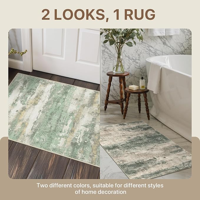 BEIMO Reversible 2x3 Rugs for Entryway Kitchen Bathroom, Modern Abstract - Image 3