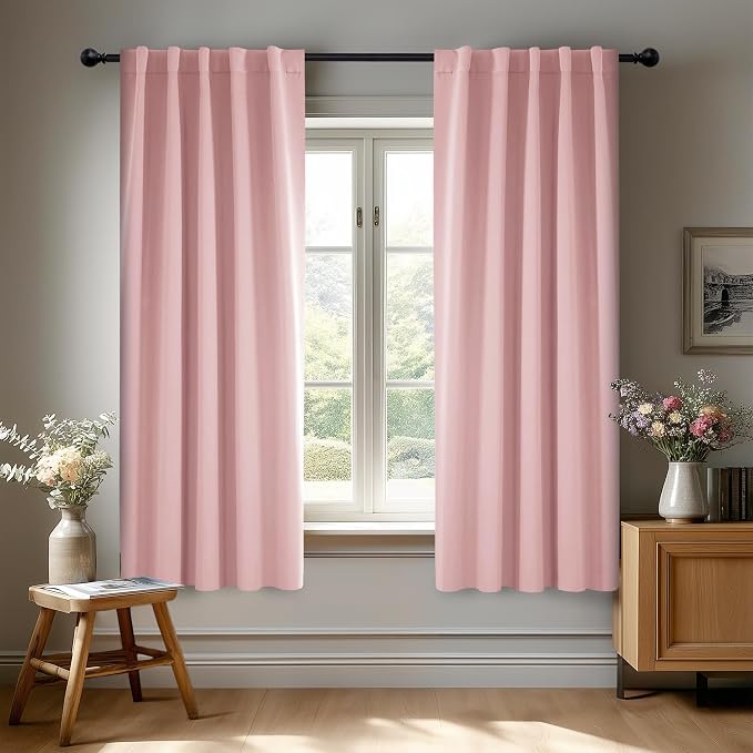 Deconovo Blackout Curtains, Thermal Insulated, W42 x L63 2 Panels, Back Tab by Deconovo