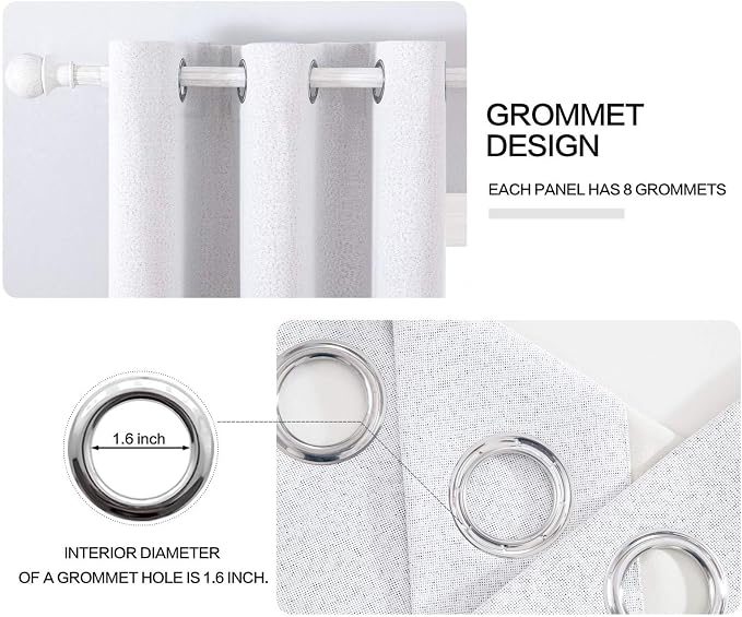 MIULEE Linen Blackout Curtains for Bedroom Solid 100% Blackout Thermal - Image 4