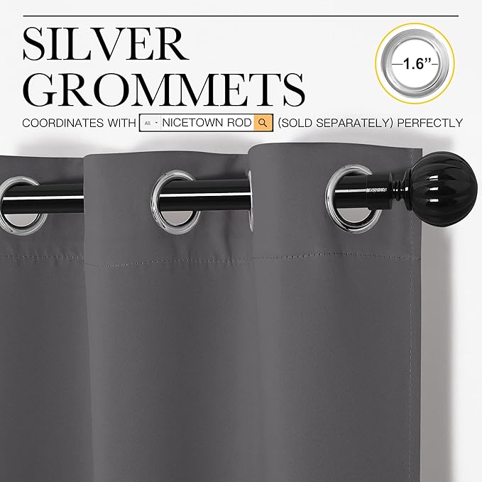 NICETOWN Thermal Insulated Grommet Blackout Curtains - Image 3
