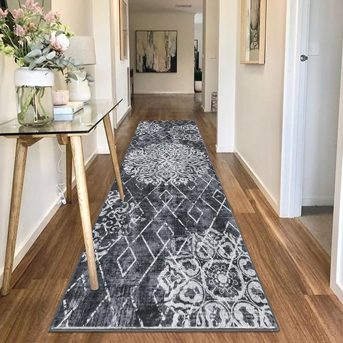 HEBE Hallway Runner Rug 2'8''x8' Washable Vintage Distressed Area Rugs Non Slip - Image 8