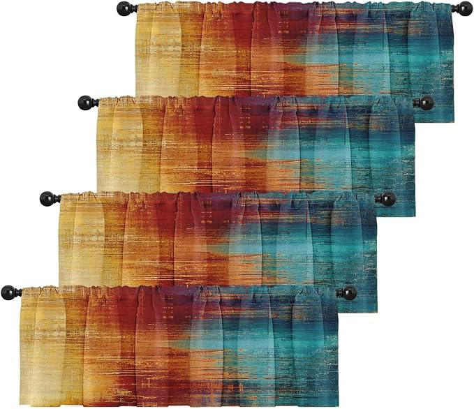 Emvency 4 Pack Valances Window Treatments by Emvency