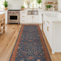 Hazo Haus Navy Blue Runner Rug 2x6 by HazoHaus