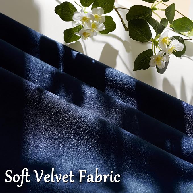 GIGIZAZA Navy Velvet Pillow Covers 22x22 Decorative Pillows Pack of 2 | Blue - Image 5