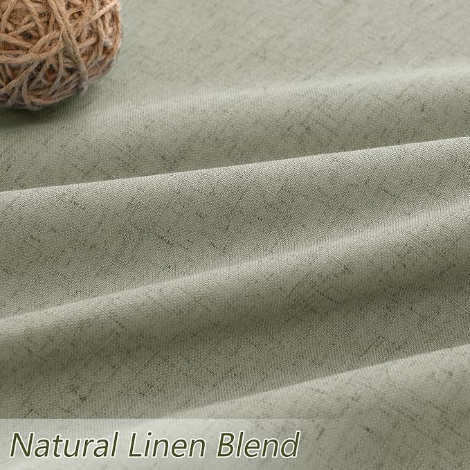 Sage Green 100% Blackout Curtains 63 Inch Length 2 Panels Set - Image 3