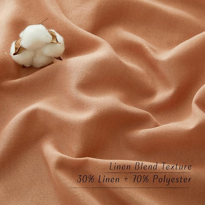 NICETOWN Linen Flax Semi Sheer Curtains 94" Length, Grommet Window Treatments - Image 2