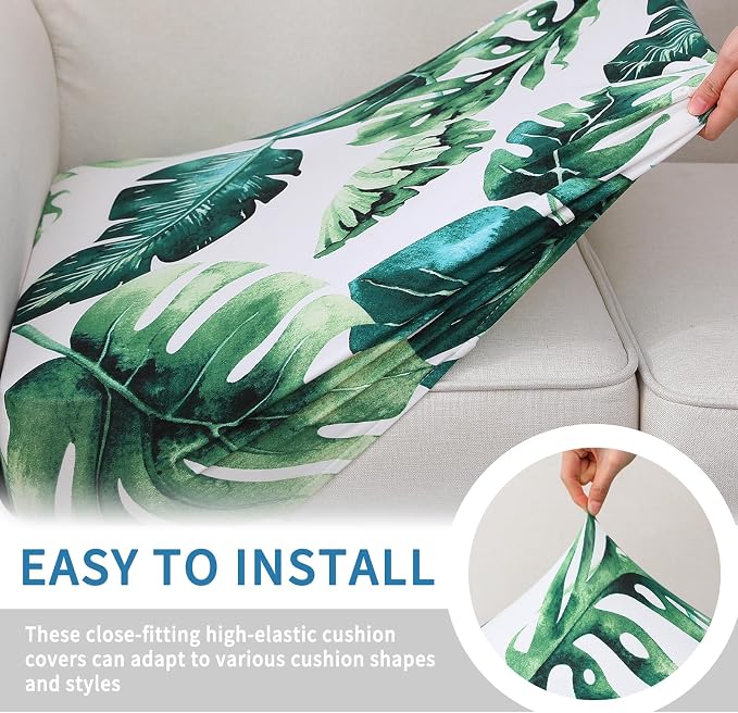 hyha Printed Couch Cushion Covers, Floral Sofa Covers Washable - Image 4