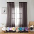 Aiyufeng Chocolate Brown Sheer Curtains 96 Inches Long 2 Panels, Solid Voile by Aiyufeng