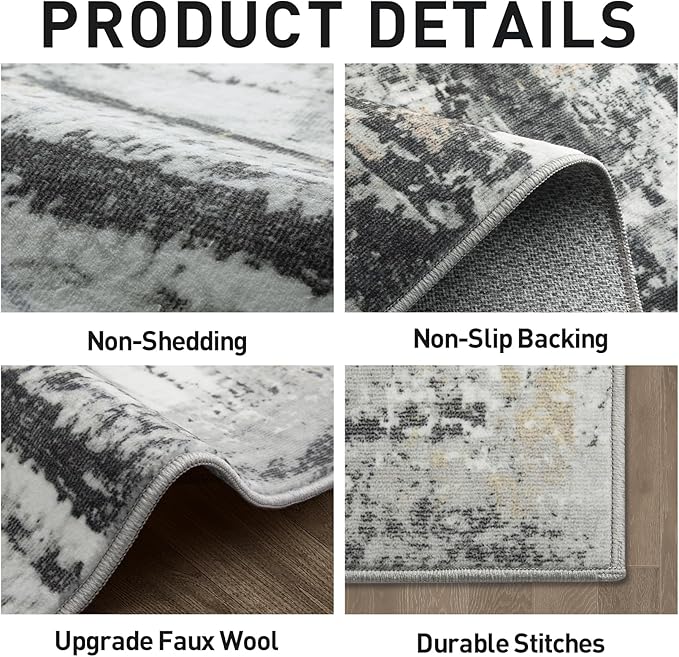 8x10 Area Rugs Washable Rug: Large Modern Abstract Living Room Rug Soft - Image 5